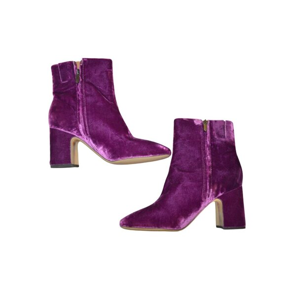 NWOT Sam Edelman Women Codie Orchid Purple Velvet Ankle Boots Size 8.5 Retro y2k - Picture 6 of 10